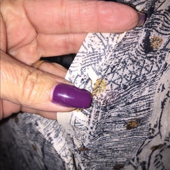 NWOT Material‎ Girls size small oversized cream gold and gray 3/4 length sleeves - Picture 4 of 8